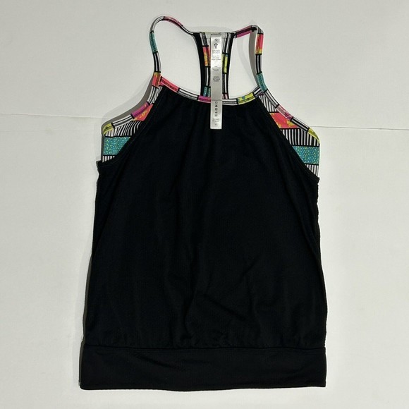 IVIVVA LULULEMON DOUBLE DUTCH TANK‎ TOP Black Multicolor SIZE 10 - Picture 1 of 6